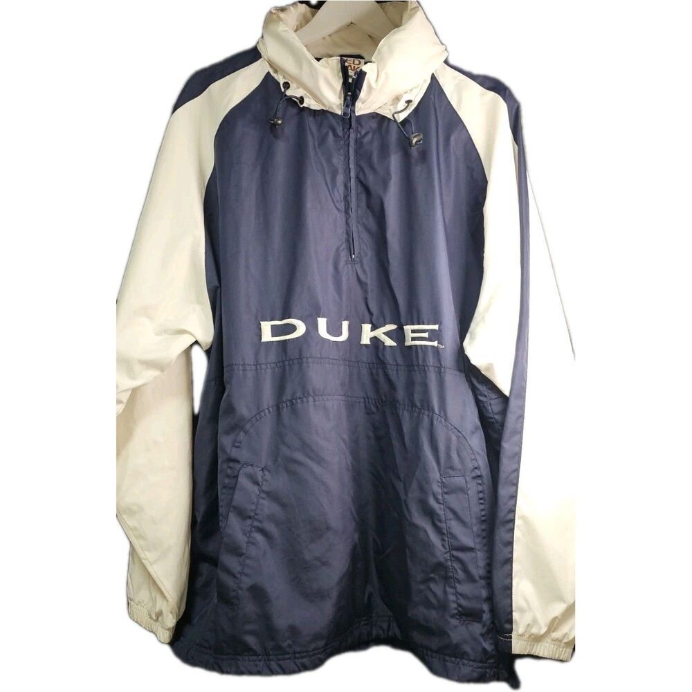 Vintage Y2K Red Oak Duke Blue Devils Hooded Pullover Windbreaker XL